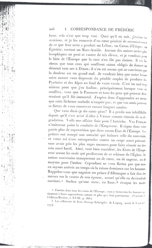 Lettre de Frédéric II à D'Alembert, 18 mai 1782 Lettre de Frédéric II à D'Alembert, 18 mai 1782