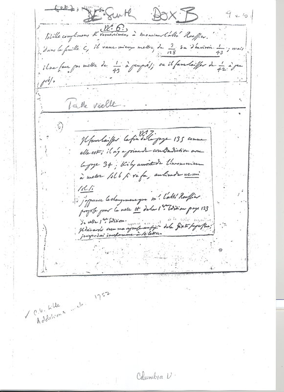 Lettre de D'Alembert à Roussier, mars 1761 Lettre de D'Alembert à Roussier, mars 1761