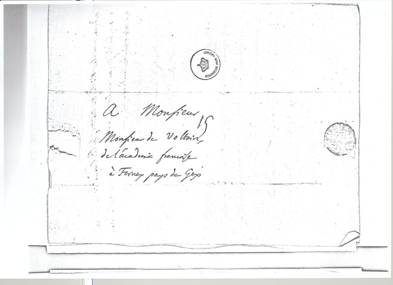 Lettre de D'Alembert à Voltaire, 26 mai 1768 Lettre de D'Alembert à Voltaire, 26 mai 1768