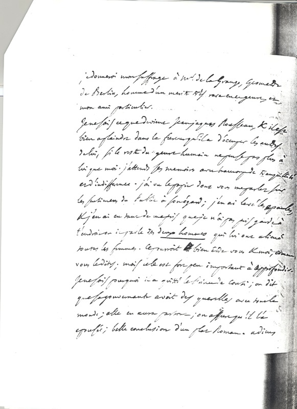 Lettre de D'Alembert à Hume David, 14 janvier 1769 Lettre de D'Alembert à Hume David, 14 janvier 1769