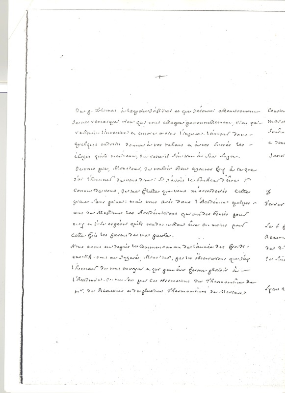 Lettre de Beraud à D'Alembert, 21 février 1755 Lettre de Beraud à D'Alembert, 21 février 1755