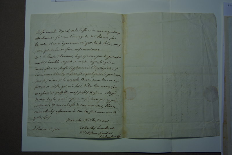 Lettre de D'Alembert à Frisi, 11 juin 1769 Lettre de D'Alembert à Frisi, 11 juin 1769
