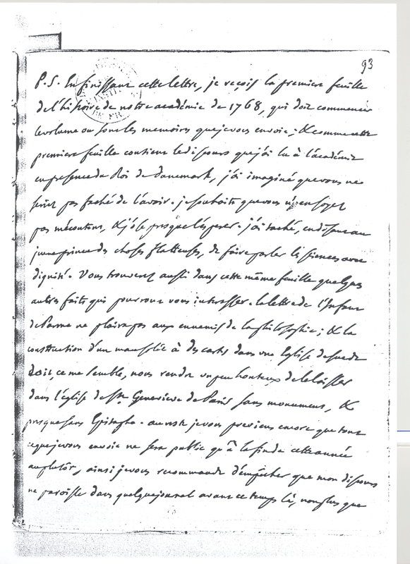 Lettre de D'Alembert à Lagrange, 6 septembre 1770 Lettre de D'Alembert à Lagrange, 6 septembre 1770