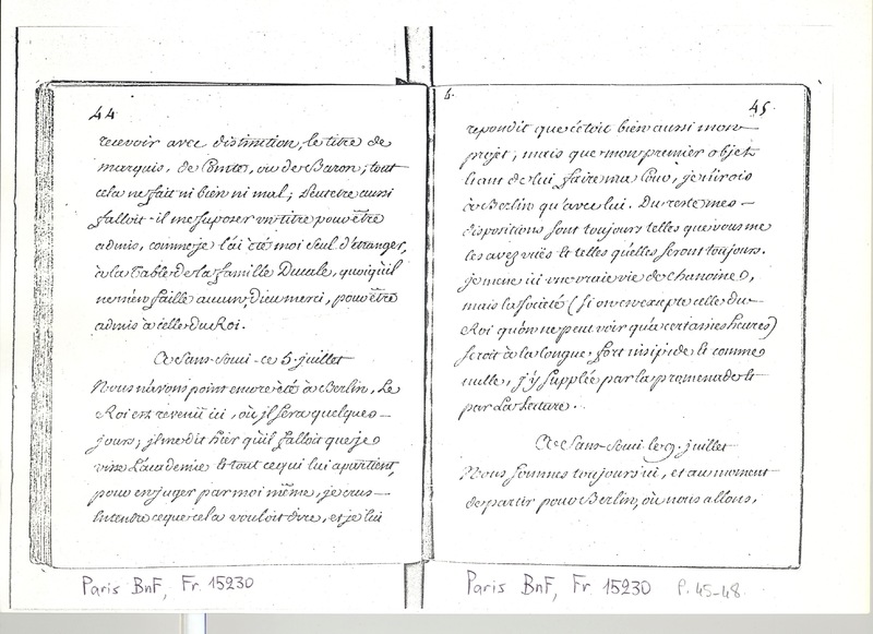 Lettre de D'Alembert à Mlle Lespinasse, 9 juillet 1763 Lettre de D'Alembert à Mlle Lespinasse, 9 juillet 1763