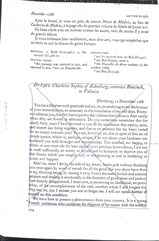 Lettre de Voltaire à D'Alembert, 12 décembre 1768 Lettre de Voltaire à D'Alembert, 12 décembre 1768