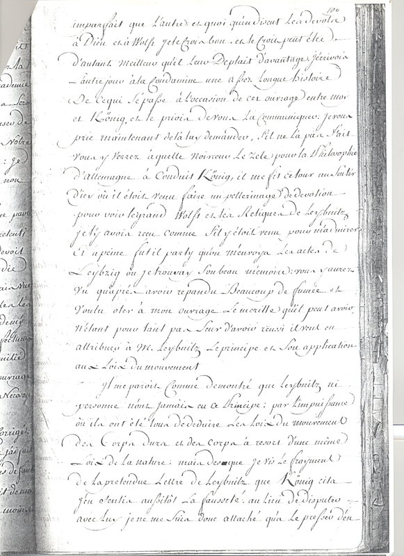 Lettre de Maupertuis à D'Alembert, 4 janvier 1752