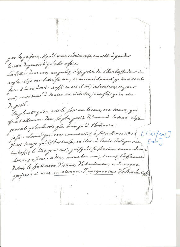 Lettre de D'Alembert à Rochefort d'Ally Jacques, 3 août 1781 Lettre de D'Alembert à Rochefort d'Ally Jacques, 3 août 1781
