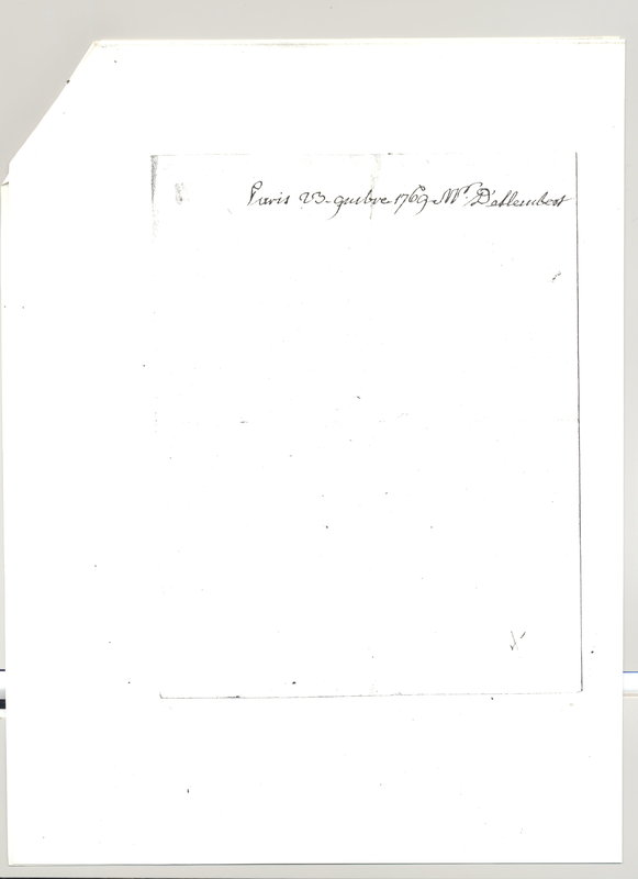 Lettre de D'Alembert à Royal Society, 23 novembre 1769 Lettre de D'Alembert à Royal Society, 23 novembre 1769