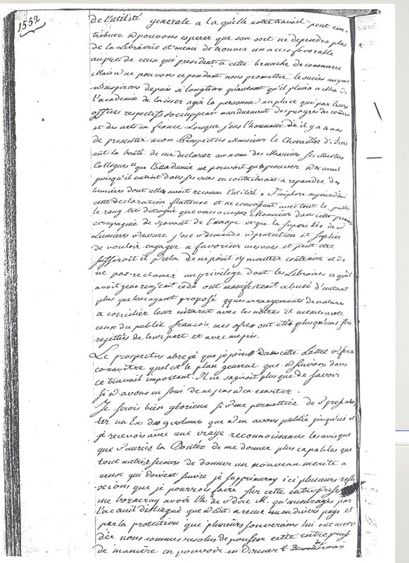 Lettre de Ostervald à D'Alembert, 1er juin 1779 Lettre de Ostervald à D'Alembert, 1er juin 1779