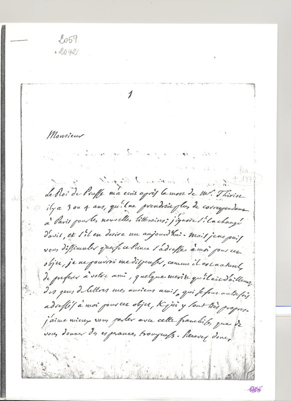 Lettre de D'Alembert à Court De Gebelin, 25 octobre 1776 Lettre de D'Alembert à Court De Gebelin, 25 octobre 1776