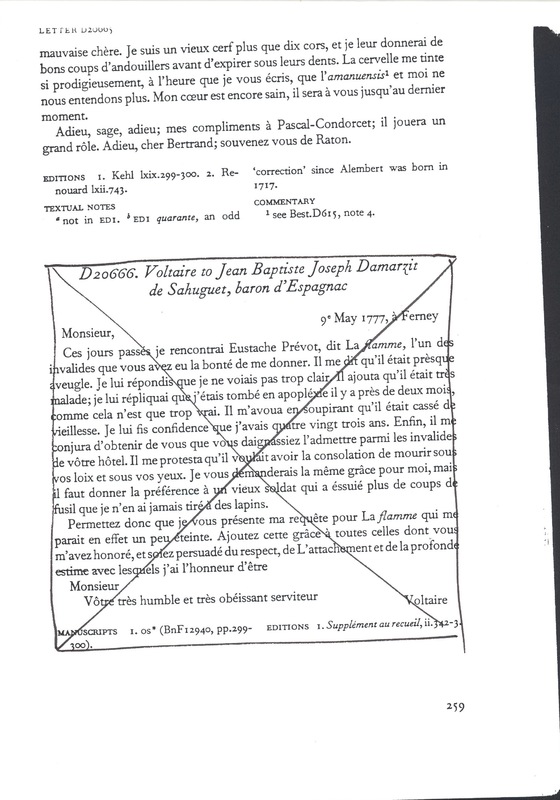Lettre de Voltaire à D'Alembert, 9 mai 1777