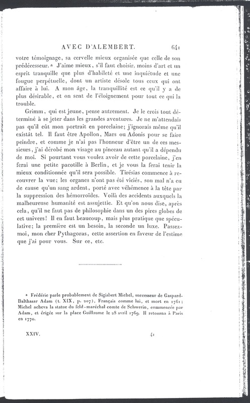 Lettre de Frédéric II à D'Alembert, 14 décembre 1774 Lettre de Frédéric II à D'Alembert, 14 décembre 1774