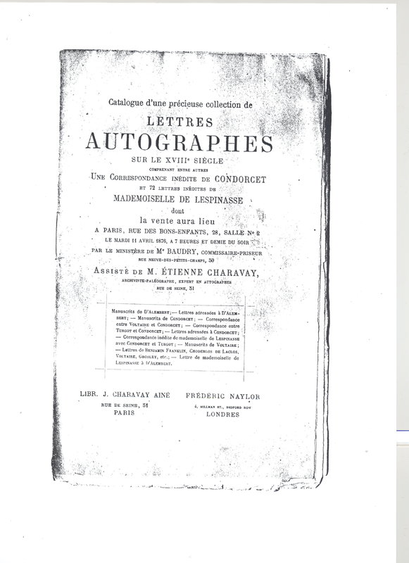 Lettre de Torné à D'Alembert, 4 février 1775 Lettre de Torné à D'Alembert, 4 février 1775
