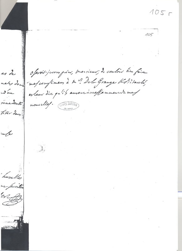Lettre de D'Alembert à Lambert Jean Henri, 1er décembre 1769 Lettre de D'Alembert à Lambert Jean Henri, 1er décembre 1769