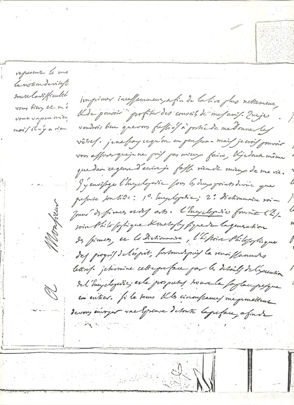 Lettre de D'Alembert à Cramer, 25 mars 1751 Lettre de D'Alembert à Cramer, 25 mars 1751