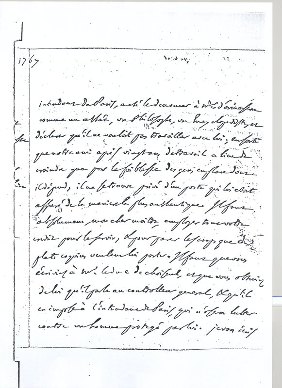 Lettre de D'Alembert à Voltaire, 14 novembre 1767 Lettre de D'Alembert à Voltaire, 14 novembre 1767