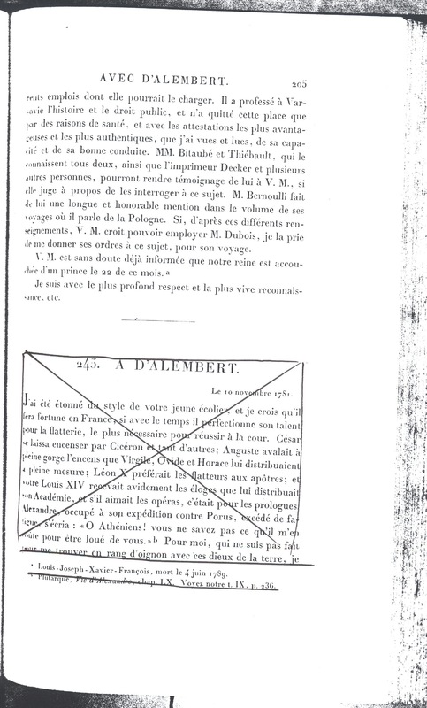 Lettre de D'Alembert à Frédéric II, 26 octobre 1781 Lettre de D'Alembert à Frédéric II, 26 octobre 1781