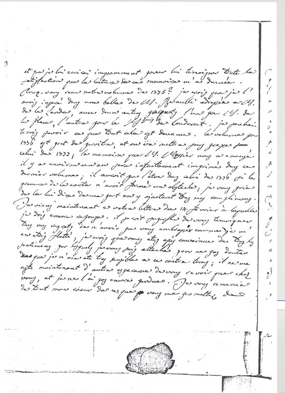 Lettre de Lagrange à D'Alembert, 15 juillet 1777 Lettre de Lagrange à D'Alembert, 15 juillet 1777