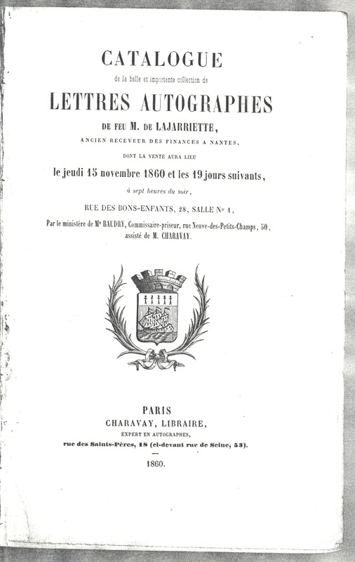 Lettre de D'Alembert à Non identifié, 20 octobre 1774 Lettre de D'Alembert à Non identifié, 20 octobre 1774