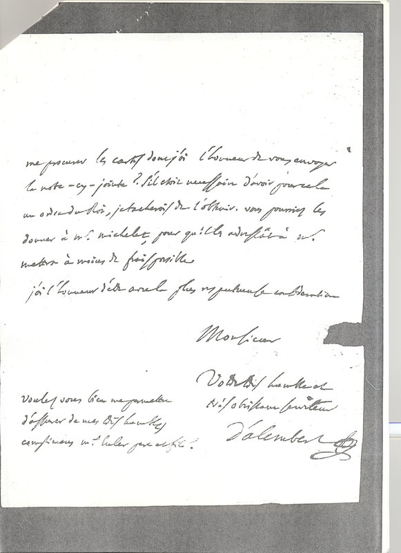 Lettre de D'Alembert à Formey, 6 août 1764 Lettre de D'Alembert à Formey, 6 août 1764