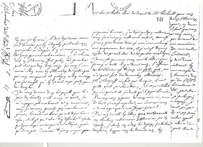Lettre de Lagrange à D'Alembert, 10 mai 1776 Lettre de Lagrange à D'Alembert, 10 mai 1776
