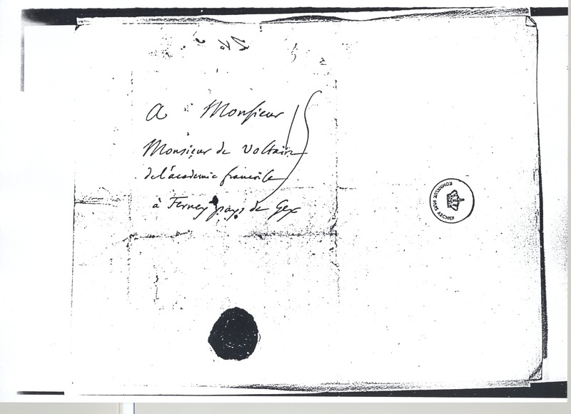 Lettre de D'Alembert à Voltaire, 9 avril 1765 Lettre de D'Alembert à Voltaire, 9 avril 1765