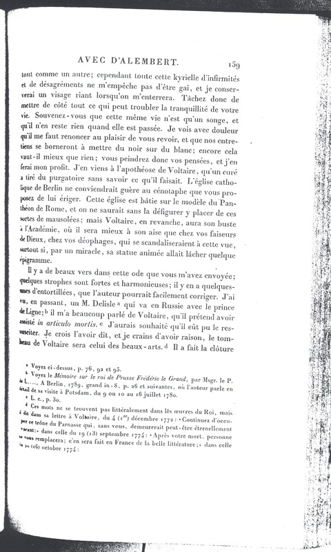 Lettre de Frédéric II à D'Alembert, 1er août 1780 Lettre de Frédéric II à D'Alembert, 1er août 1780