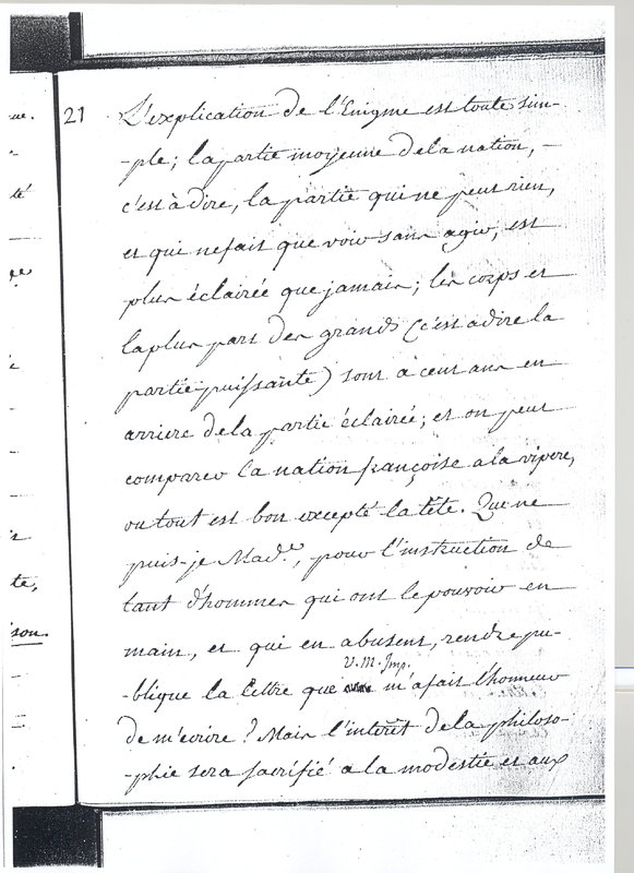 Lettre de D'Alembert à Catherine II, 15 juin 1764 Lettre de D'Alembert à Catherine II, 15 juin 1764