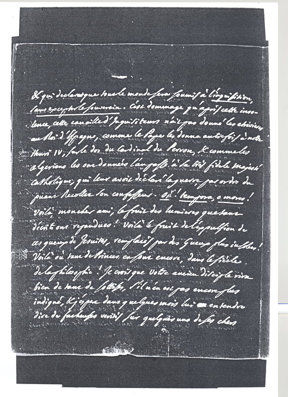 Lettre de D'Alembert à Voltaire, 28 décembre 1776