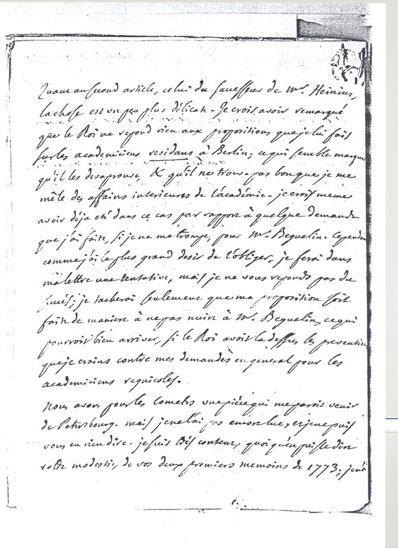Lettre de D'Alembert à Lagrange, 3 octobre 1775 Lettre de D'Alembert à Lagrange, 3 octobre 1775
