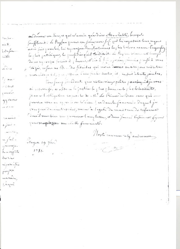 Lettre de Grosley à D'Alembert, 19 septembre 1781 Lettre de Grosley à D'Alembert, 19 septembre 1781
