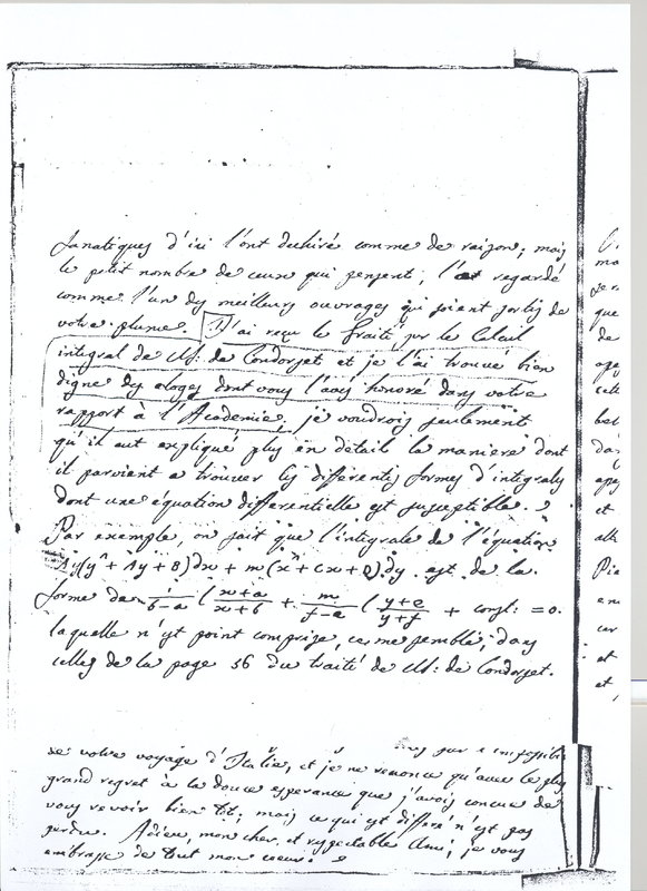 Lettre de Lagrange à D'Alembert, 6 juillet 1765 Lettre de Lagrange à D'Alembert, 6 juillet 1765