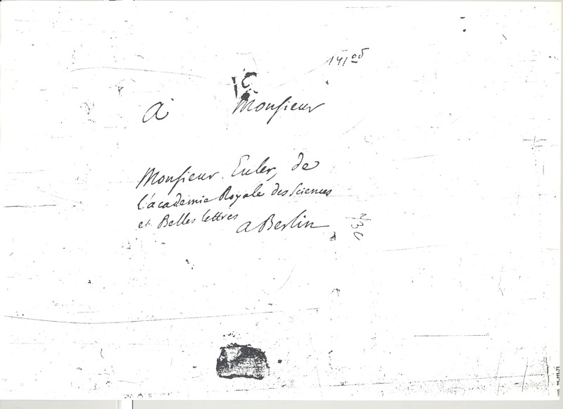 Lettre de D'Alembert à Euler Leonhard, 3 août 1746 Lettre de D'Alembert à Euler Leonhard, 3 août 1746