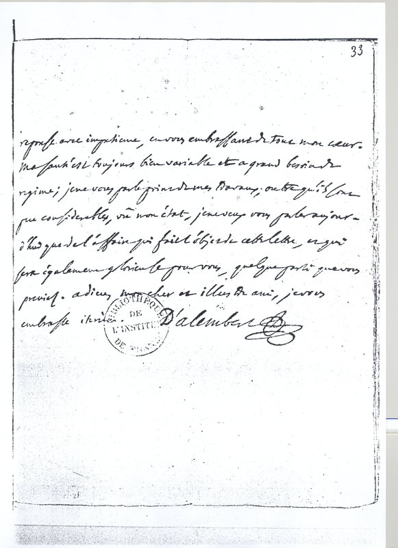 Lettre de D'Alembert à Lagrange, 26 avril 1766 Lettre de D'Alembert à Lagrange, 26 avril 1766