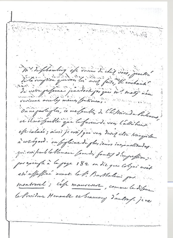 Lettre de D'Alembert à Voltaire, 13 août 1769 Lettre de D'Alembert à Voltaire, 13 août 1769