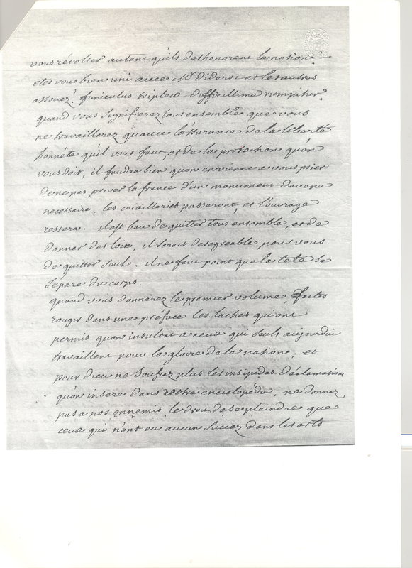 Lettre de Voltaire à D'Alembert, 29 janvier 1758 Lettre de Voltaire à D'Alembert, 29 janvier 1758
