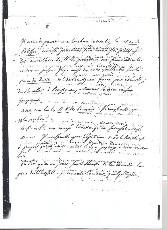Lettre de D'Alembert à Voltaire, 31 mai 1760 Lettre de D'Alembert à Voltaire, 31 mai 1760