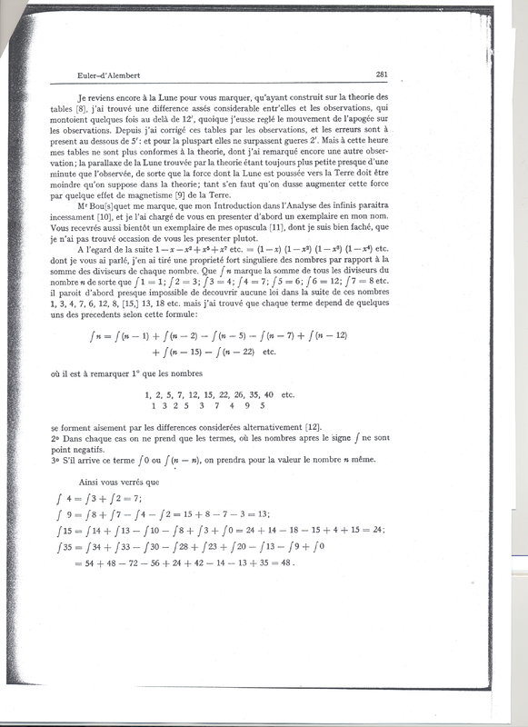 Lettre de Euler Leonhard à D'Alembert, 15 février 1748 Lettre de Euler Leonhard à D'Alembert, 15 février 1748