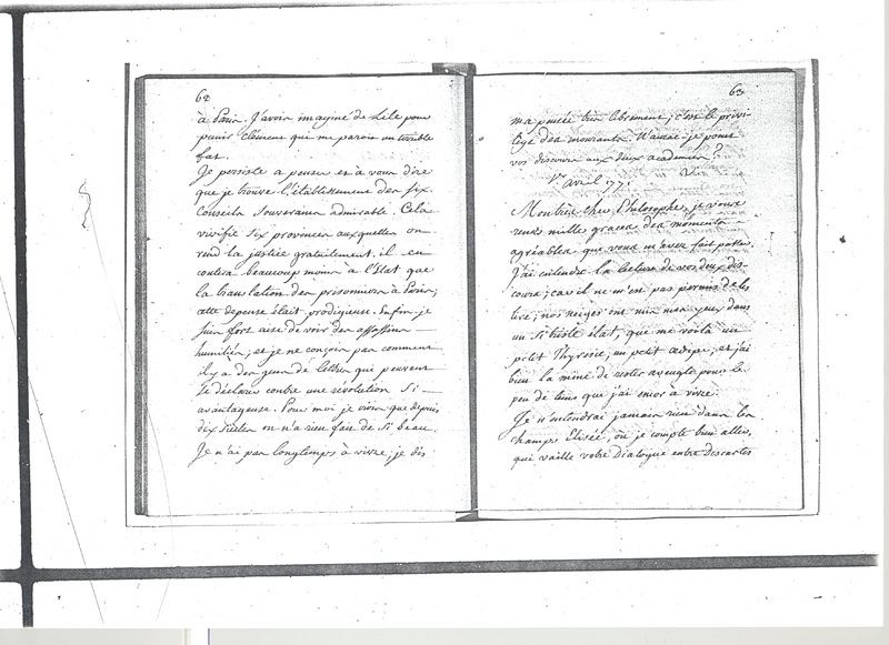 Lettre de Voltaire à D'Alembert, 1er avril 1771 Lettre de Voltaire à D'Alembert, 1er avril 1771