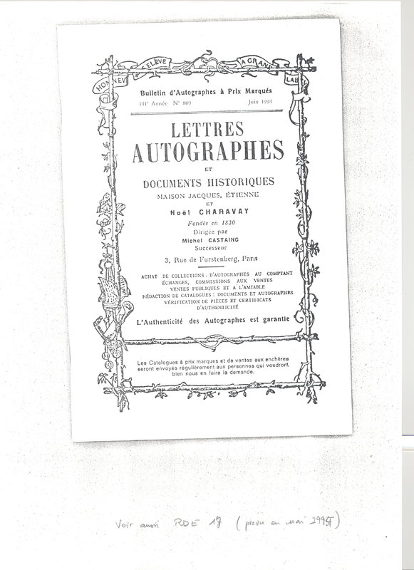 Lettre de Voltaire à D'Alembert, 6 novembre 1751 Lettre de Voltaire à D'Alembert, 6 novembre 1751
