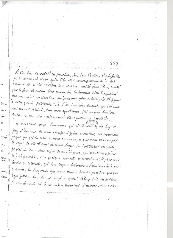Lettre de Non identifié à D'Alembert, 17 juin 1779 Lettre de Non identifié à D'Alembert, 17 juin 1779