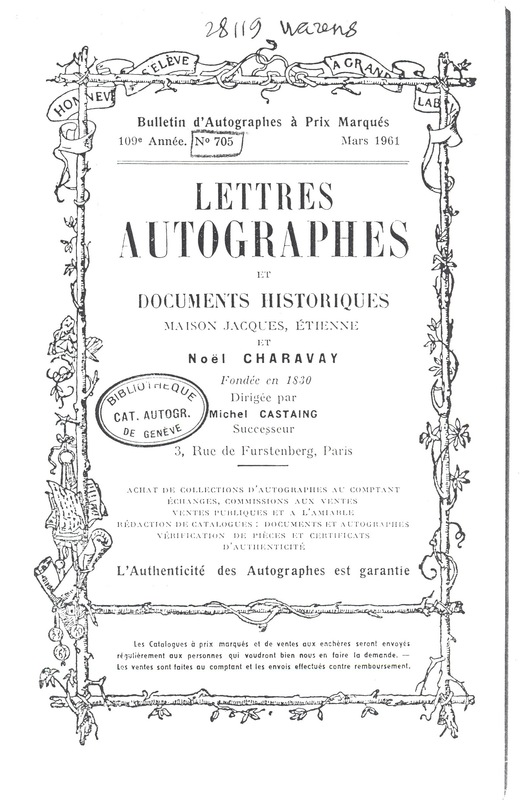 Lettre de Lespinasse dictant à D'Alembert à Bernardin de Saint Pierre, 29 août 1774 Lettre de Lespinasse dictant à D'Alembert à Bernardin de Saint Pierre, 29 août 1774
