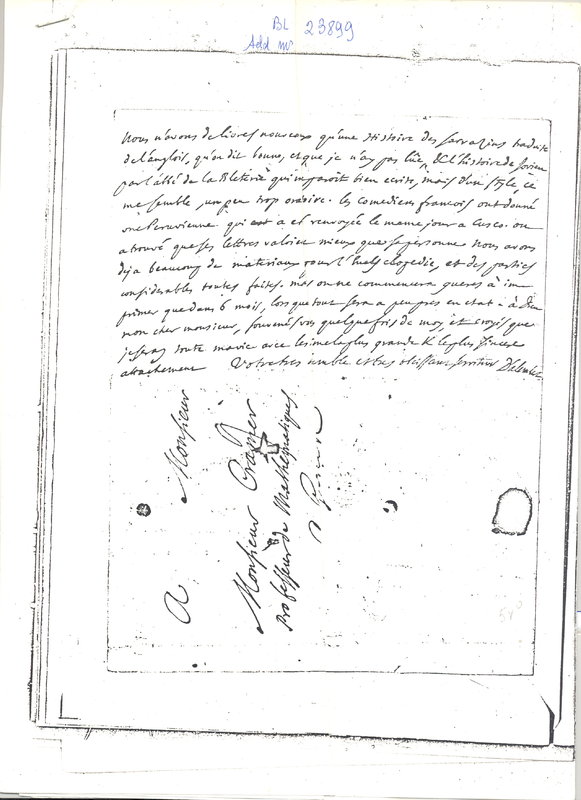 Lettre de D'Alembert à Cramer, 16 juin 1748 Lettre de D'Alembert à Cramer, 16 juin 1748