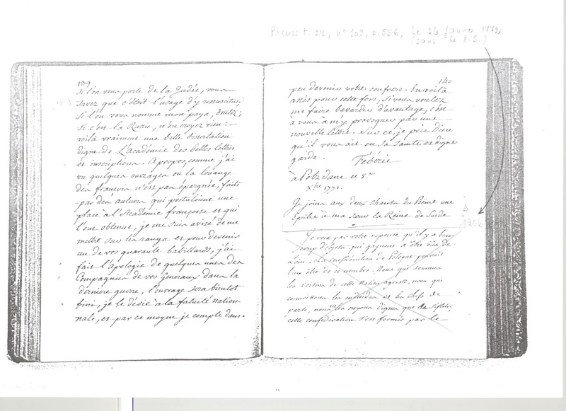 Lettre de Frédéric II à D'Alembert, 30 novembre 1771 Lettre de Frédéric II à D'Alembert, 30 novembre 1771