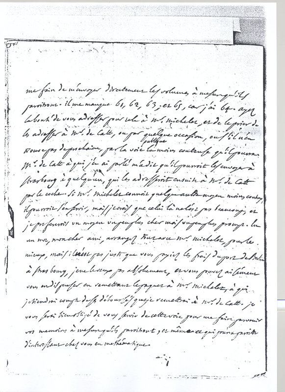 Lettre de D'Alembert à Lagrange, 21 mars 1768 Lettre de D'Alembert à Lagrange, 21 mars 1768