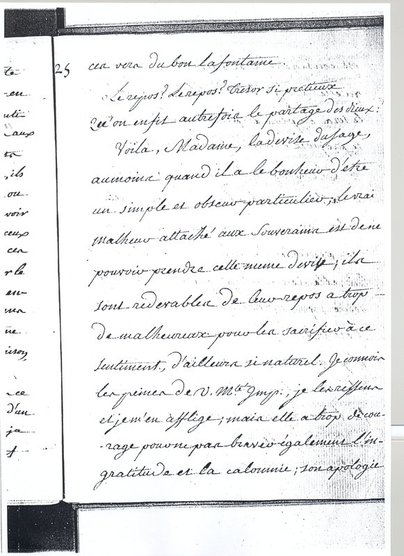 Lettre de D'Alembert à Catherine II, novembre 1764