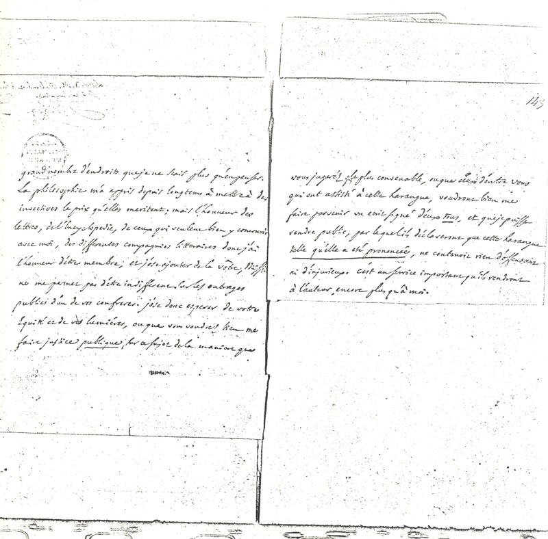 Lettre de D'Alembert à Societe Royale de Lyon, 30 janvier 1755 Lettre de D'Alembert à Societe Royale de Lyon, 30 janvier 1755