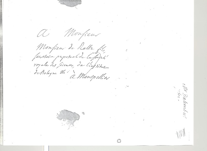 Lettre de D'Alembert à Ratte, 26 septembre 1755 Lettre de D'Alembert à Ratte, 26 septembre 1755