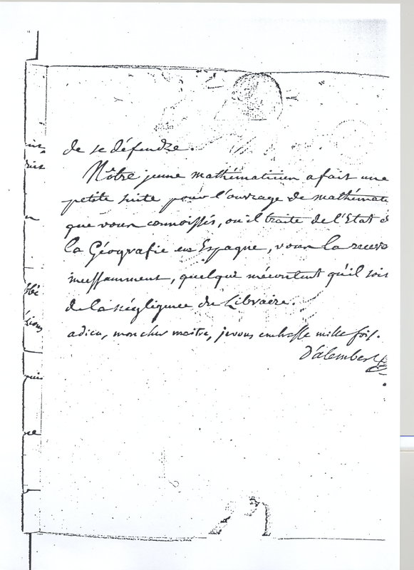 Lettre de D'Alembert à Voltaire, 23 mai 1767 Lettre de D'Alembert à Voltaire, 23 mai 1767