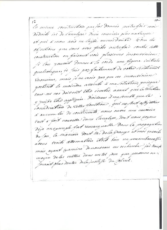 Lettre de Euler Leonhard à D'Alembert, 20 décembre 1763 Lettre de Euler Leonhard à D'Alembert, 20 décembre 1763